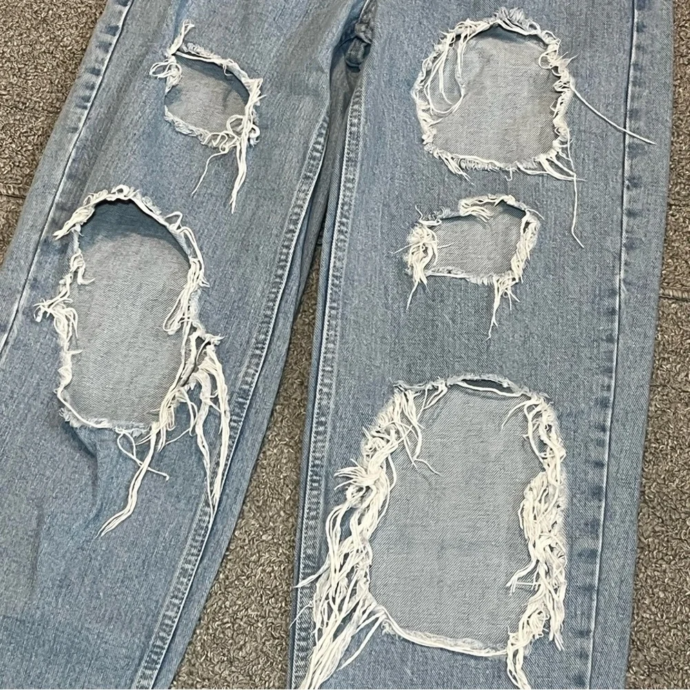 BDG Urban Outfitters High Rise Baggy Jeans Womens 25 Blue Denim Distressed - Picture 8 of 14